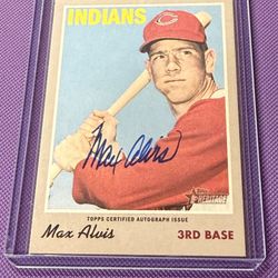 2019 Topps Heritage MAX ALVIS Cleveland Indians AUTO Insert MINT