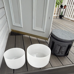 Crystal singing bowls set