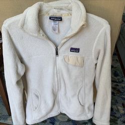 Patagonia White Retool Snap T Zip Up Jacket Size Small