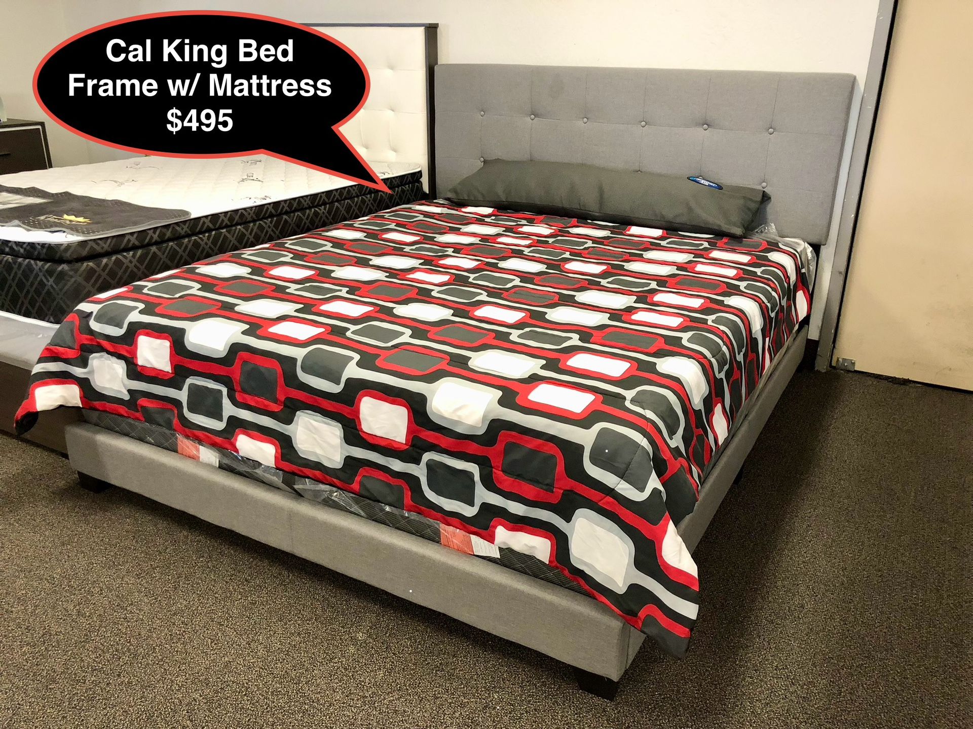 Brand New Cal King Bed Frame With Mattress