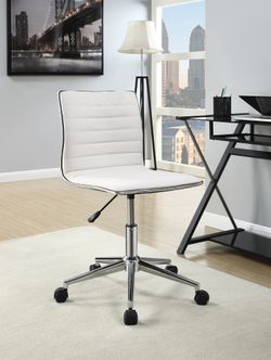 Armless Adjustable Office Chair in White ONLY $150! Best Deal!