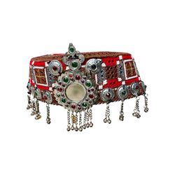 Traditional Embellished Afghan Cap,  Head Jewelry For Women/Girls 7” Diameter