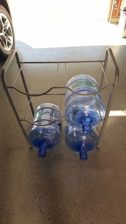 Gallon Water Bottle Holder, 3 Tiers Silver Double Row Water Rack
