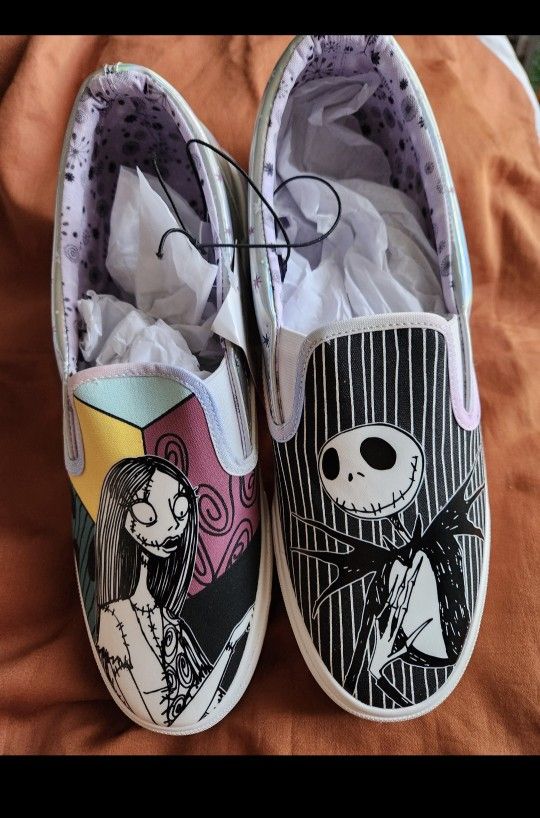 Women’s Disney Nightmare Before Christmas Low Top Slip-On Sneakers, SIZES 9 Or 9.5 $14 EACH
