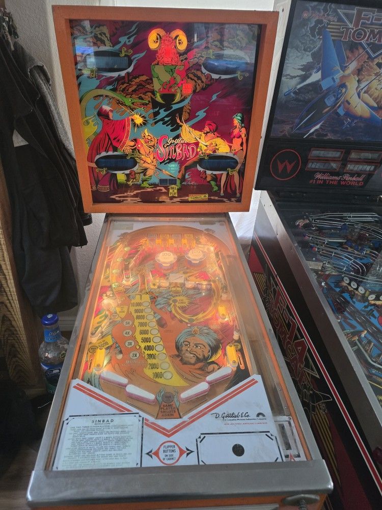 Sinbad Pinball Machine.  Needs Repairs