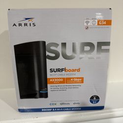 ARRIS Surfboard G34 DOCSIS 3.1 Gigabit Cable Modem & AX3000 Wi-Fi 6 Router, Approved for Cox, Spectrum, Xfinity & Others