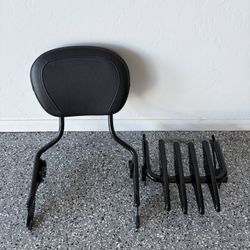 Black Detachable Tall Boy Sissy Bar Backrest – Harley Touring 2009–2025