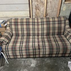 Plaid Pull-Out Couch