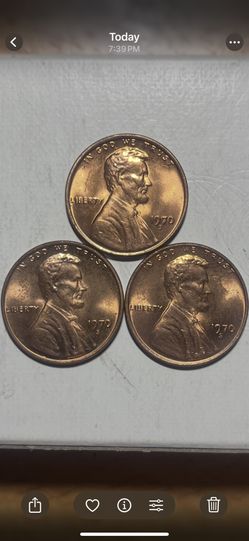 3  1970S Lincoln Memorial Pennies 
