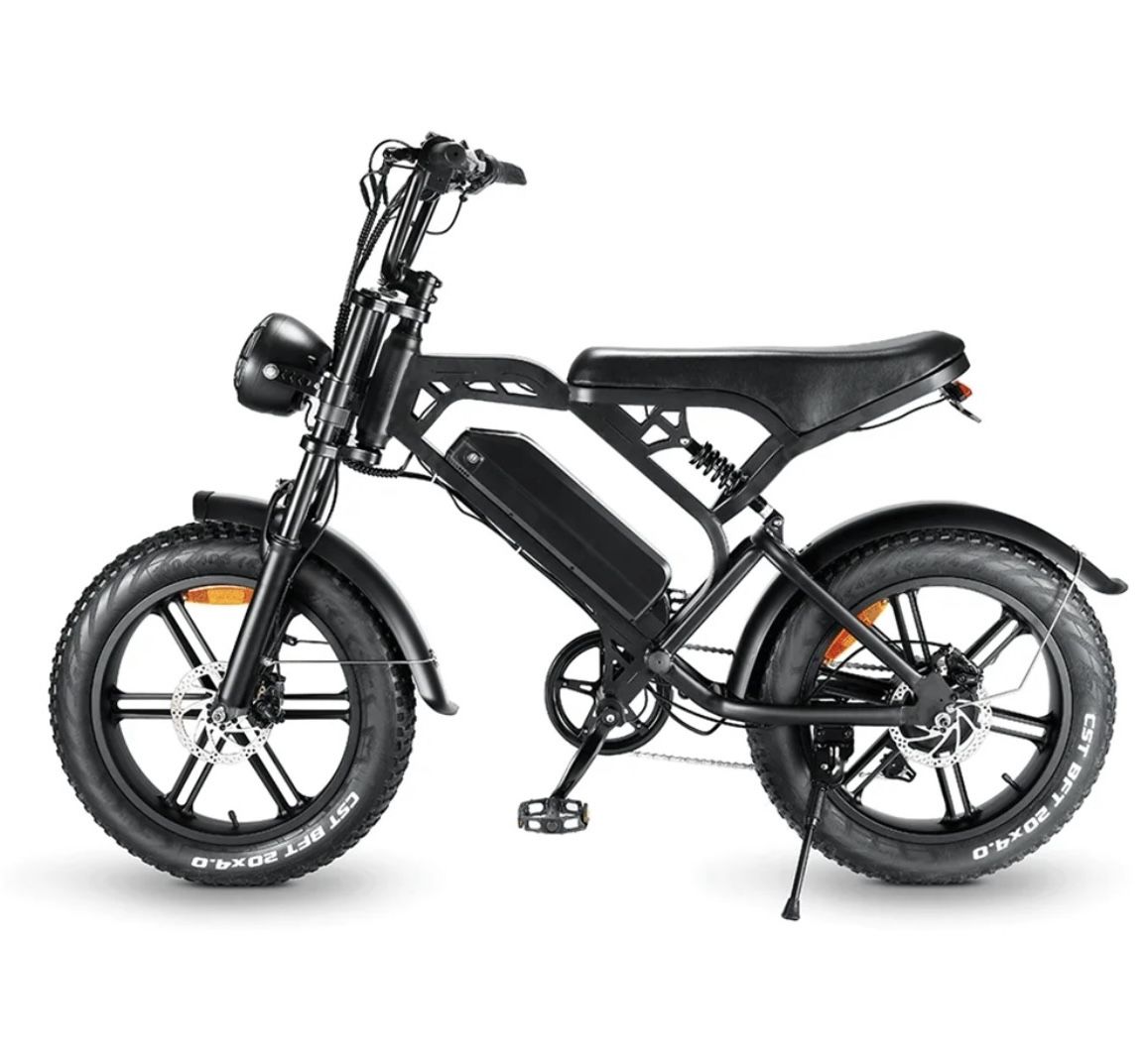 New! Electric Bike, 1000w, 48v, 15ah Battery, 20in Fat Tires, 30mph, Twist Throttle 