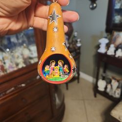 Nativity  Gourd Ornament