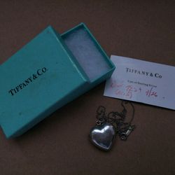 Tiffany & Co. 925 Sterling silver Puffy heart necklace, Italy