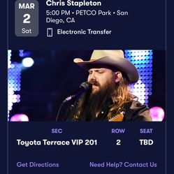 Chris Stapleton Concert Tickets @ Petco Park San Diego