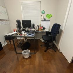 L Shaped Glass desk