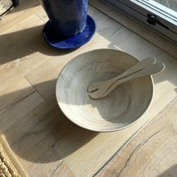 Salad Bowl  And Utensils