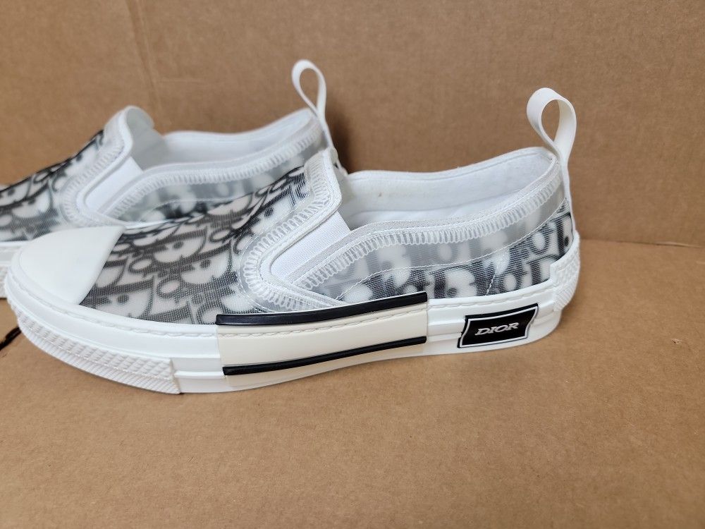 Dior B23 Slip On Oblique Transparent Trainers Black White Size 40 Us 7