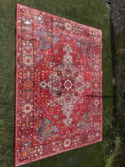 🔥 Fire Red Hand Woven Rug 🔥