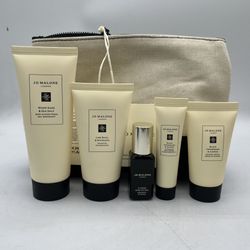 Jo Malone Men’s Grooming Set: Shampoo, Cologne, Body Wash, Shave Cream & Bag New.