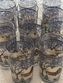 Christmas Wine and Water Glasses New OBO