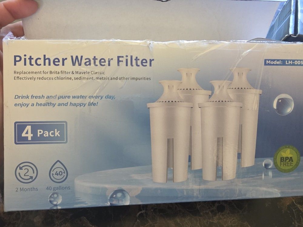 Pitcher Water Filter LH-005 3 Pack - Replace Brita or Mabel’s Classic Pitchers