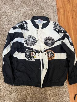 NFL Pro Line Apex One Oakland Raiders Super Bowl Patches Bomber Jacket XL