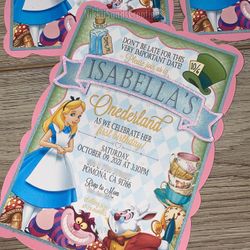 Alice In Wonderland Birthday Invitations