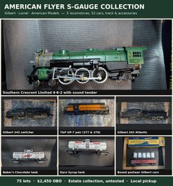 Collectible Vintage American Flyer S Gauge Train Collection – Gilbert, Lionel – Estate Lot