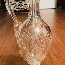 Antique American Brilliant Pitcher/decanter With Silver Base 