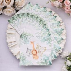 20 Napkins per Pack Safari Animal Print Paper Napkins, Jungle Theme Disposable Cocktail Party Napkins