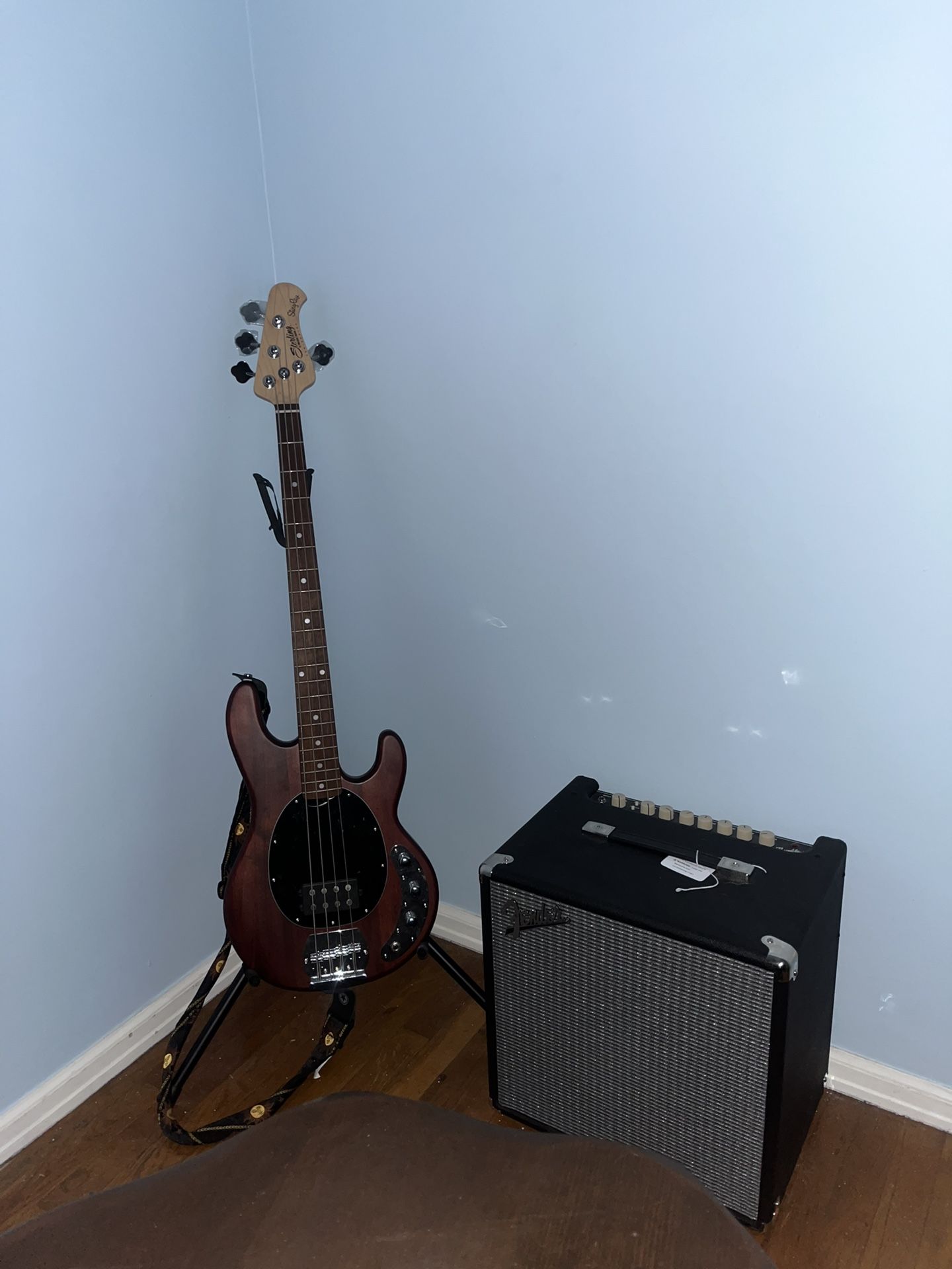 Sterling Stingray Bass Guitar and Rumble 40 Fender Bass Amp