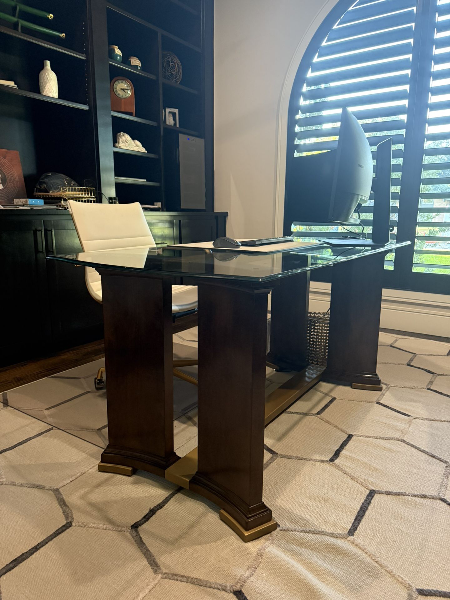 Glass Top Writing Desk 66x30x30