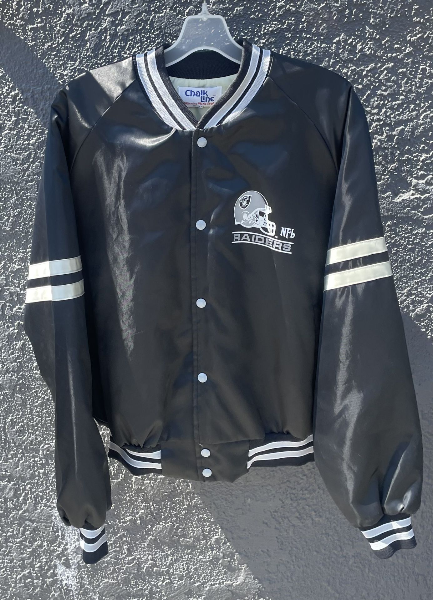 Vintage 1980’s NFL Los Angeles Raiders Chalk Line Snap Button Jacket 