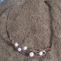 Vintage Sterling Silver  Pearl Necklace