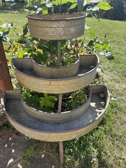 Galvanized Outdoor Plant Or Rock Decor