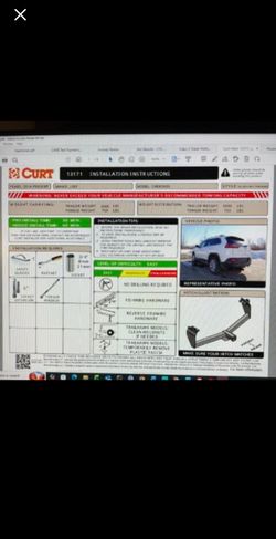 Curt resiver hith tow 20014 jeep Cherokee New in box