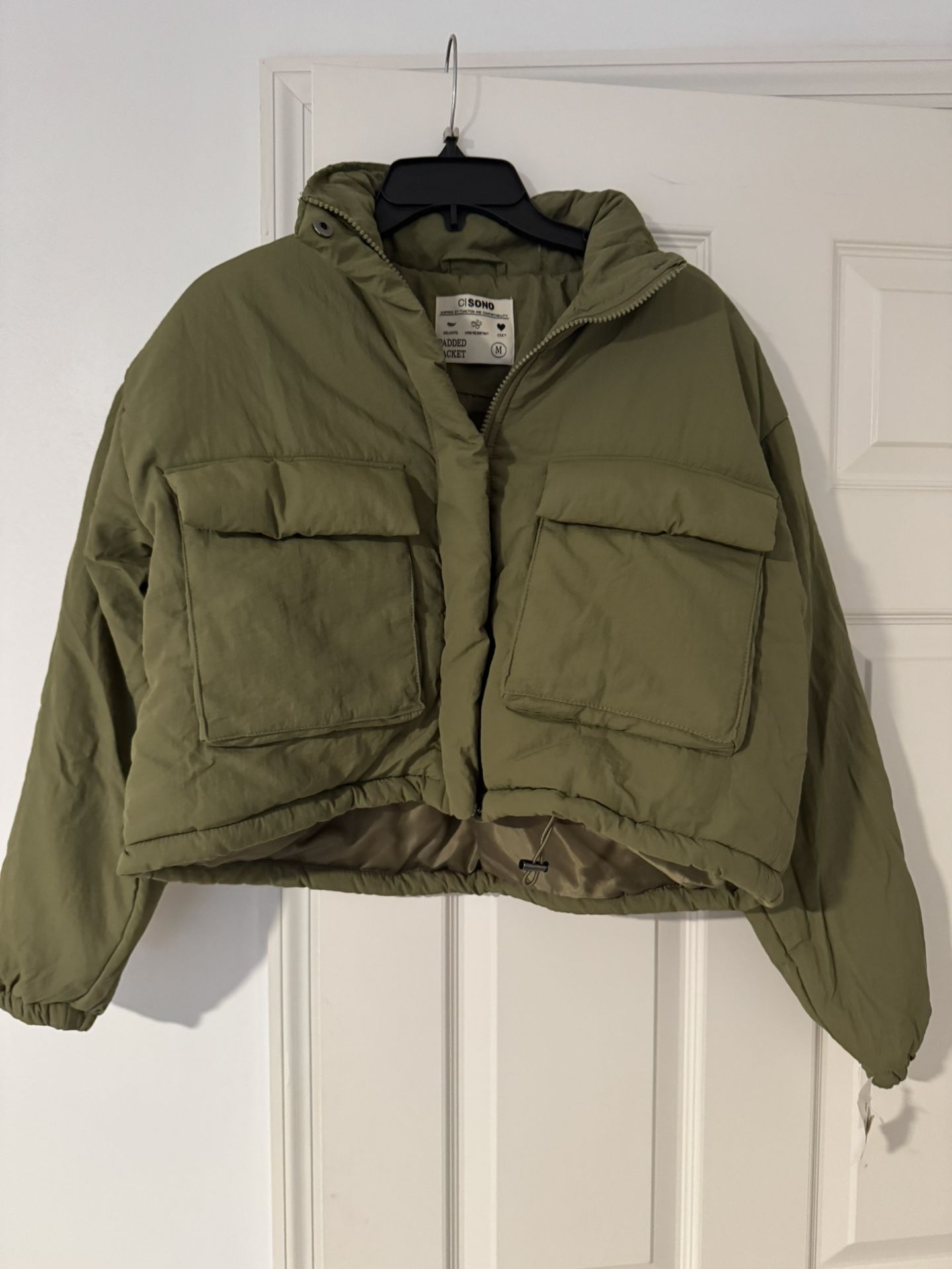 New Womens Medium Padded Puffer Cropped Jacket  Ci Sono 