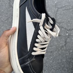 Rick Owen Black/Crème Low-Top