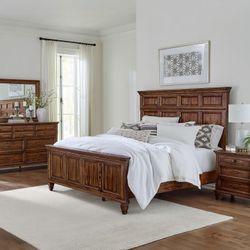 4 Piece Bedroom Set Include Queen Bed, Dresser, Mirror, 1 Nightstand…Optional Chest and sizes can be added