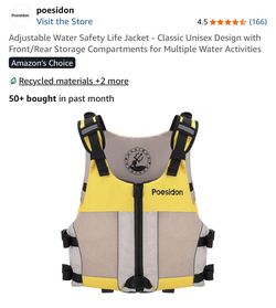 Adjustable Water Safety Life Jacket - Classic Unisex Design with Front/Rear Storage Compartments for Multiple Water Activities