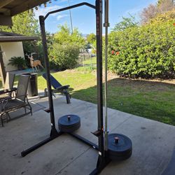 Alpha Squat Rack/Bench Set With Bumper Plates