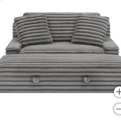 Thomasville Wills Fabric Oversize Chair and Storage Ottoman