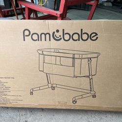 PamoBabe Baby Bassinets Bedside Crib (Grey)