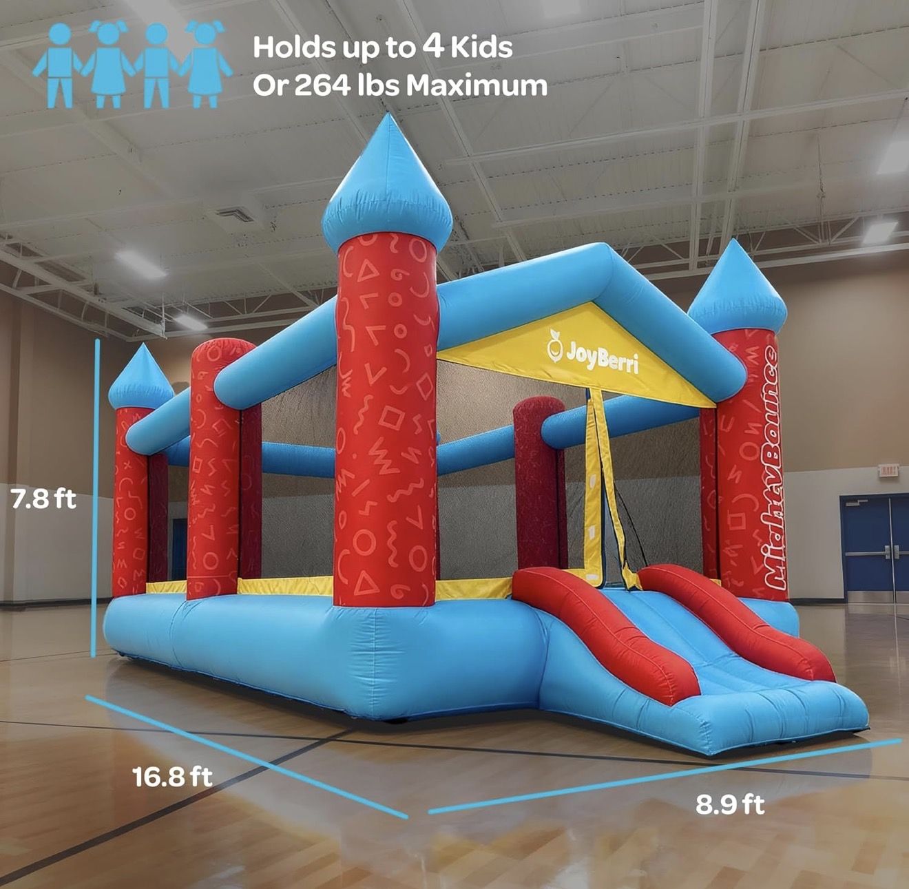 JoyBerri Mighty Bounce House 16.8ft w/ Blower