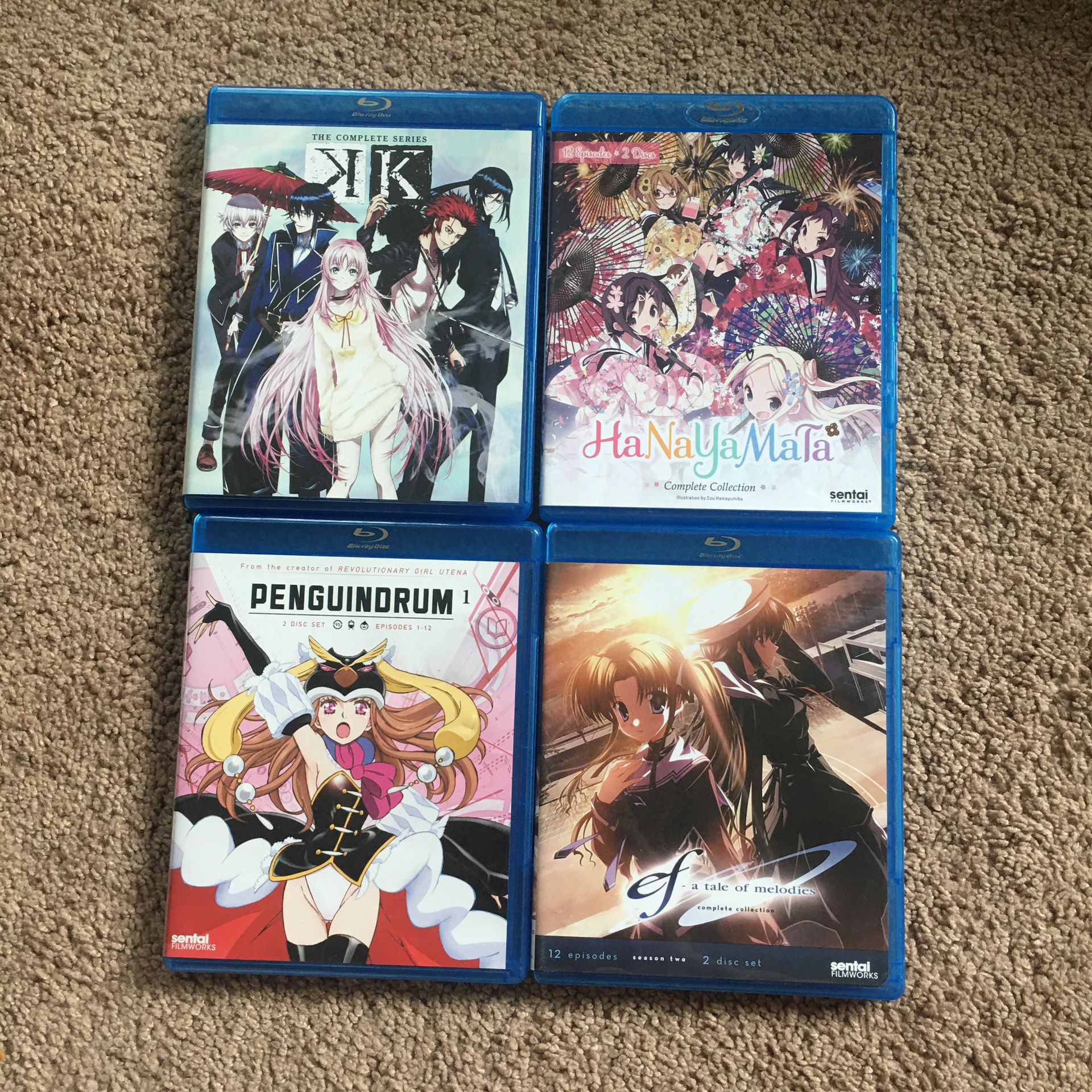 Bundle of 4 Anime Blu-Ray dvd movies