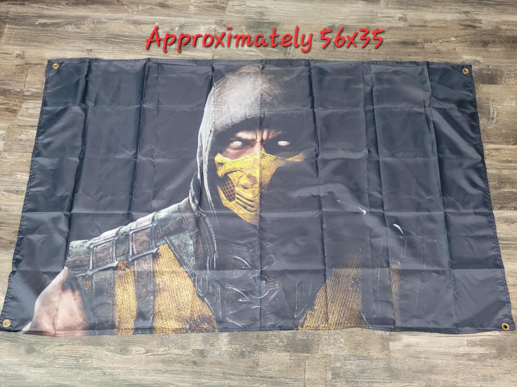 Mortal Kombat Video Game SCORPION Flag Banner Size 56 x 35 inches - Brand New!!