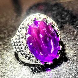 Ancient Vintage Glass Gemestone Ring