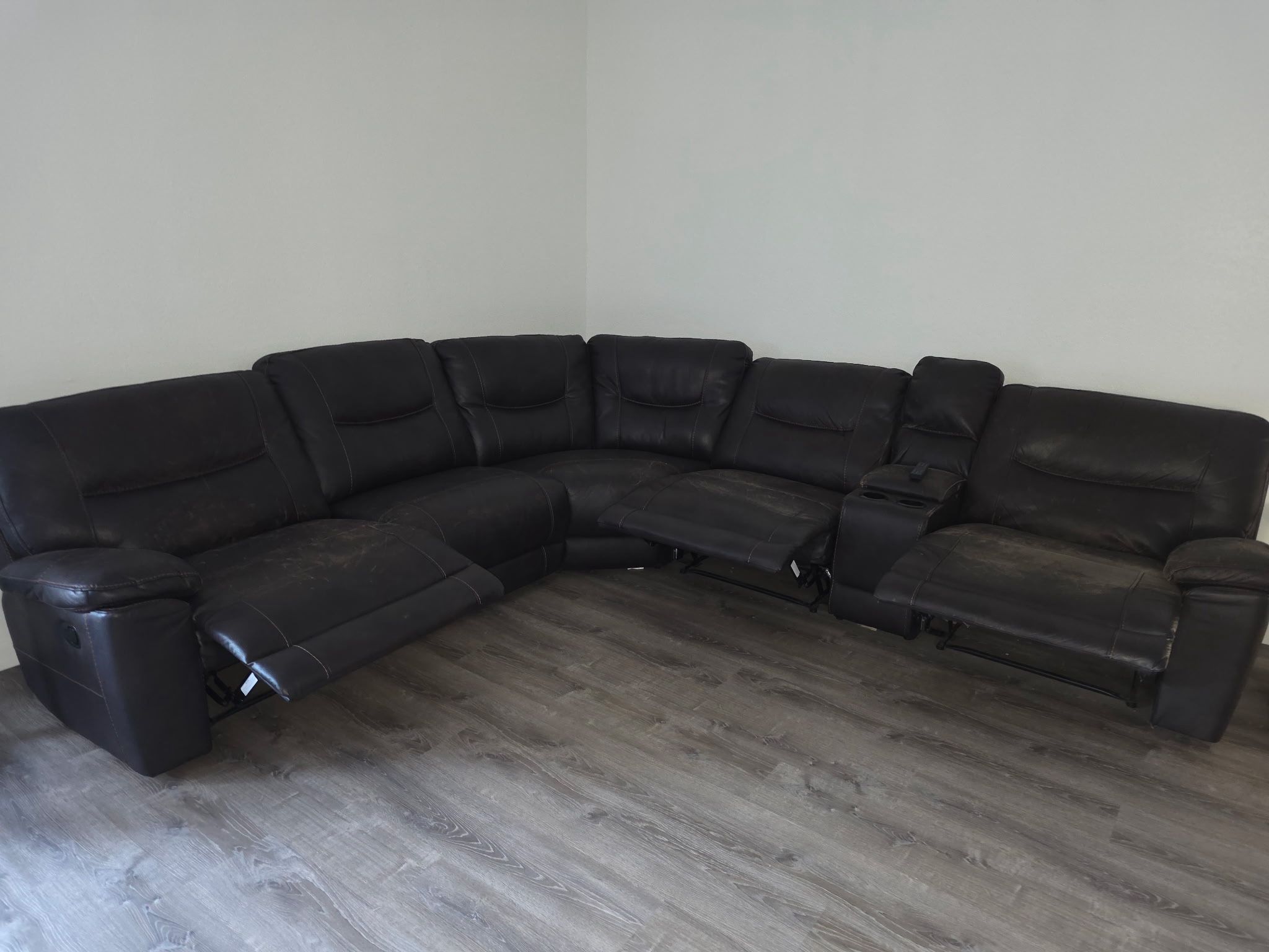 Chocolate Brown Leather Sectional