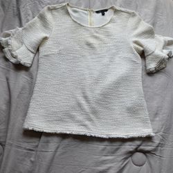 Banana Republic White Flare Top