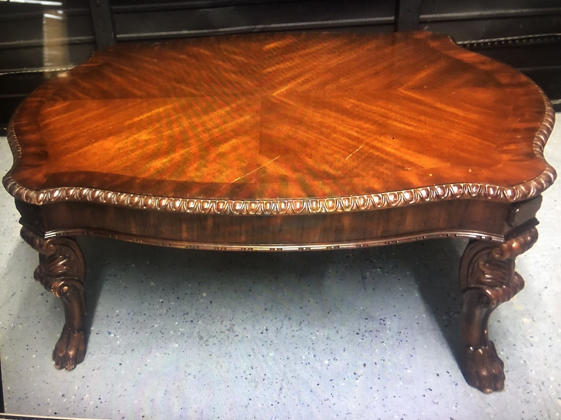 Bernhardt Burl Finish Coffee Table — 54L X 42 W X 22H