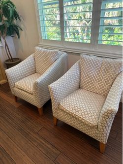 Pair Of  Upholstery Accent Chairs - Excellent Condition- Retail: $2100